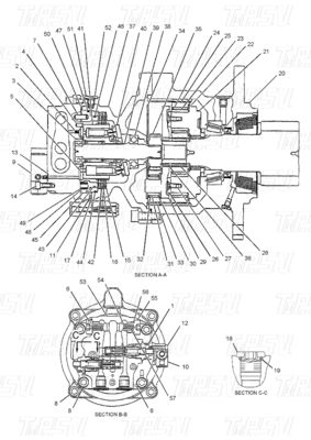 Katalog Özel Renkli Kazıcı Swing Drives Reducer 312-6319 E308D