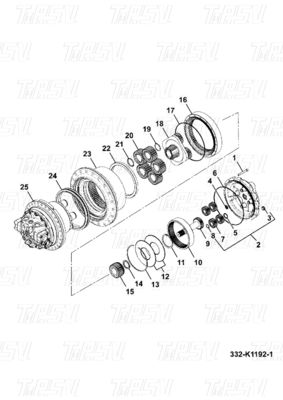 JS200 Çelik kazıcı son sürücü yolculuk sürücüsü motor kataloğu 332/K1192
