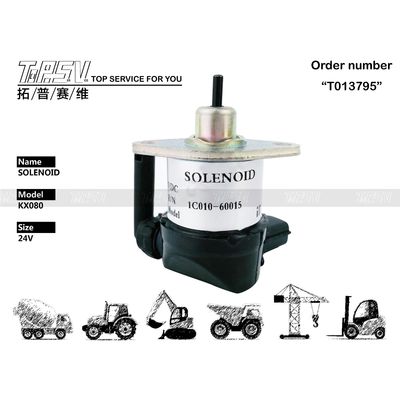 DC 24V Yakıt Durdurma Solenoid 1C010-60015 KX080 Kazı makinesi elektrik parçaları