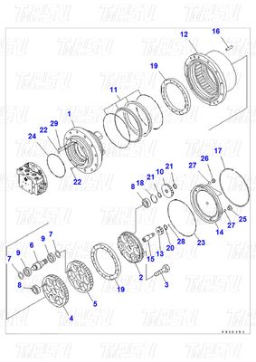 Hidrolik kazıcı salıncak motoru seyahat sürüş motoru
