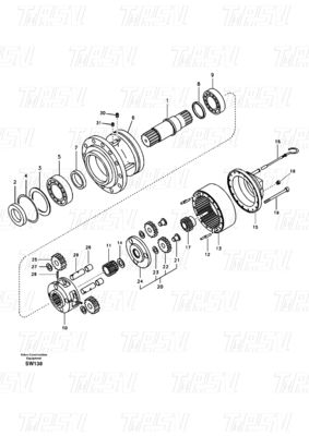 Ahşap Kutusu Ambalajı VOE14619955 VOE14630401 EC360B Kaza makinesi Swing Drive Kataloğu Siyah Renkli