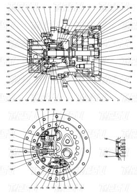 Bolt-on 2441U829F1 SK120-3 Ekskavatör Seyahat Sürücüsü Katalog Motoru Farklı Ekskavatör Markaları ve Modelleriyle Uyumludur