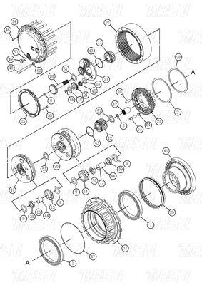 Bolt On Planetary 511-6013 527-7082 514-9423 514-9426 326D Enerji Madencilik Endüstriyel Makineler için Ekskavator Seyahat Sürücüsü