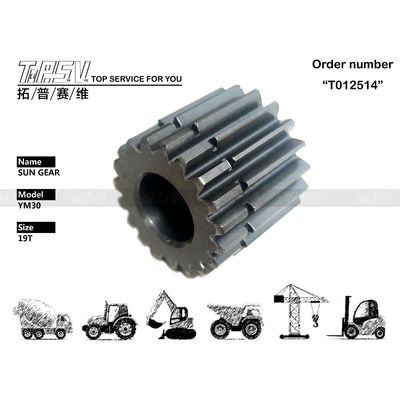 Yüksek Hassasiyetli YM30 Ekskavatör Seyahat 2 Kademeli Güneş Dişlisi (Siyah Kaplamalı) Ağır İş Makineleri İçin