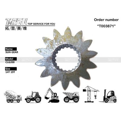 Yüksek Dayanıklılık CLG200 Ekskavatör Salıncak 1 Kademeli Güneş Dişli Motor Parçaları İnşaat Ekipmanları için