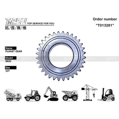 SK02 Ekskavatör Seyahat 1 Kademeli Planet Dişli Parçaları Seyahat Tahrikli Ekskavatör Yedek Parçaları İçin