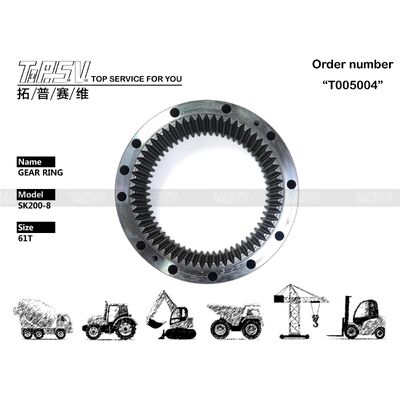 YN32W01056P1 SK200-8 Ekskavatör Swing Gear Ring For Swing Drive Excavator Spare Parts