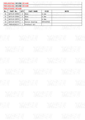 EC140B Volvo Kataloğu için Excavator Planetary Swing Reducer VOE14507900