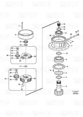 Çelik Swing Planetary Gear Reducer Makine Tamirhaneleri için Katalog VOE14566202 EC240B