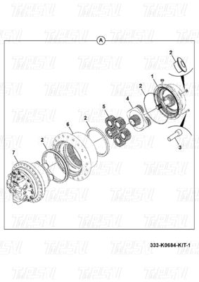 333/K0684 Hidrolik Seyahat Motoru ile Çelik Ekskavatör Seyahat dişli Kutusu JS200 Kataloğu