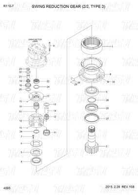 Özelleştirilebilir Renkli Kazıcı Son Sürüş Motoru R110-7 39N4-12100 Katalog