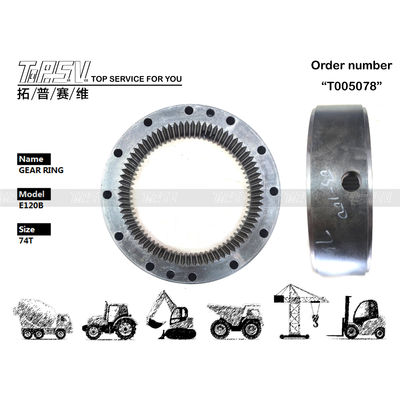 74T Ekskavator yedek parçaları E120B Swing Gear Ring 093-7000 Çelik malzemesi