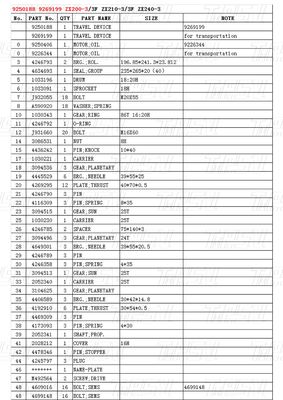 9250188 9269199 Özel Renkler ZX200-3 Kazıcı Seyahat Son Sürücü Katalog Motor Sürücü