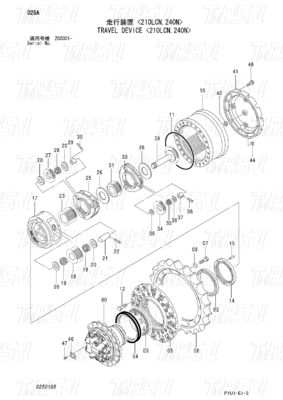 9250188 9269199 Özel Renkler ZX200-3 Kazıcı Seyahat Son Sürücü Katalog Motor Sürücü