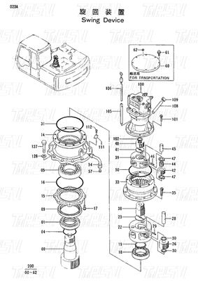 9111265 Heavy Duty EX120-2 Ekskavatör Swing Drive Katalog Sistemi Hidrolik Motor