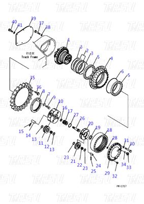 Özel Renkler 708-8H-00320 PC360-7 Ekskavatör Seyahat Sürücüsü Katalog Motor Performans için Siyah