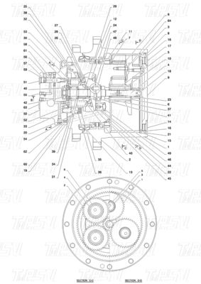 Modele bağlı olarak değişir PY53D00004F1 SK55 Ekskavator Travel Drive Catalog
