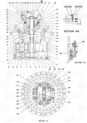 Makine Tamirhaneleri YN15V00037F2 SK210-8Kazı makinesi Seyahat Drvie Katalog Parçalar Taşıma Paketleme Ahşap Kutu