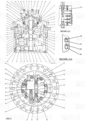 Siyah Renk LC15V00026F1 SK350-8 Ekskavator Final Drive Performans için Katalog Parçaları