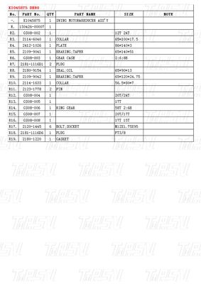 K1045875 DH80 Kazı makinesi salıncak sürücüler Katalog özelleştirilebilir renkler