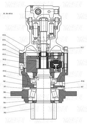 K1045875 DH80 Kazı makinesi salıncak sürücüler Katalog özelleştirilebilir renkler