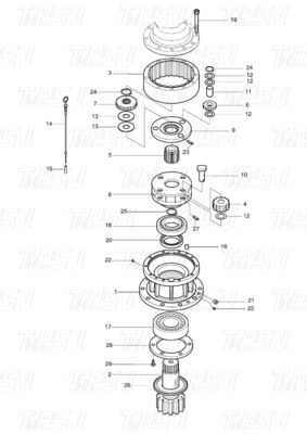 404-00062 DH150-7 Ekskavatör Swing Drive Katalog Motorları Çoklu Markalar ve Modeller için