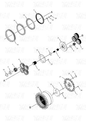 E312C Ekskavator Swing ve Travel Drive Motor ve Reducer Montaj Kataloğu
