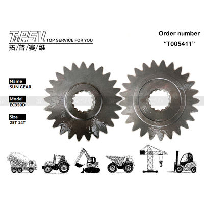 VOE14570934 Dişli Yağı Bakımı EC290D Ekskavatör Ekskavatör Makinesinde Kullanılan Güneş Dişlisi ve Siyah Renk