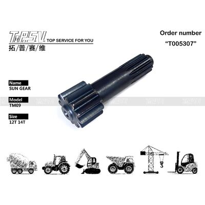 Gezegen Redüktörü Tipi TM09 Kazıcı Seyahat 1 Aşama Yüksek hassasiyet güvenilirliği ile Güneş Düğmesi Motor Parçaları