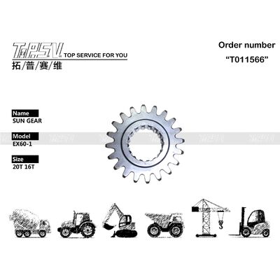 3039392 EX60-1 Ekskavatör Swing 1 Stage Sun Gear Parts For Swing Drive Ekskavatör yedek parçaları